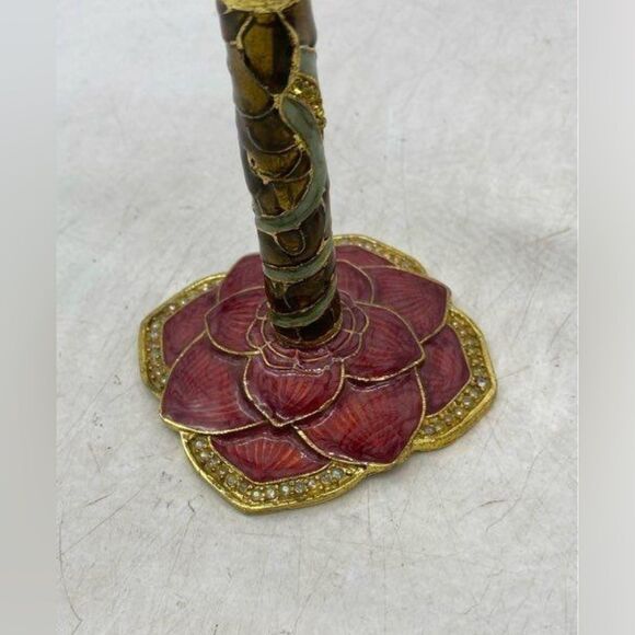 Saint Jeweled Martini Glass with Swarovski Crystals & Enamel Flower Stem - Picture 3 of 10